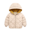 Winter Kids Rhombus Pattern Long-Sleeve Hooded Coat