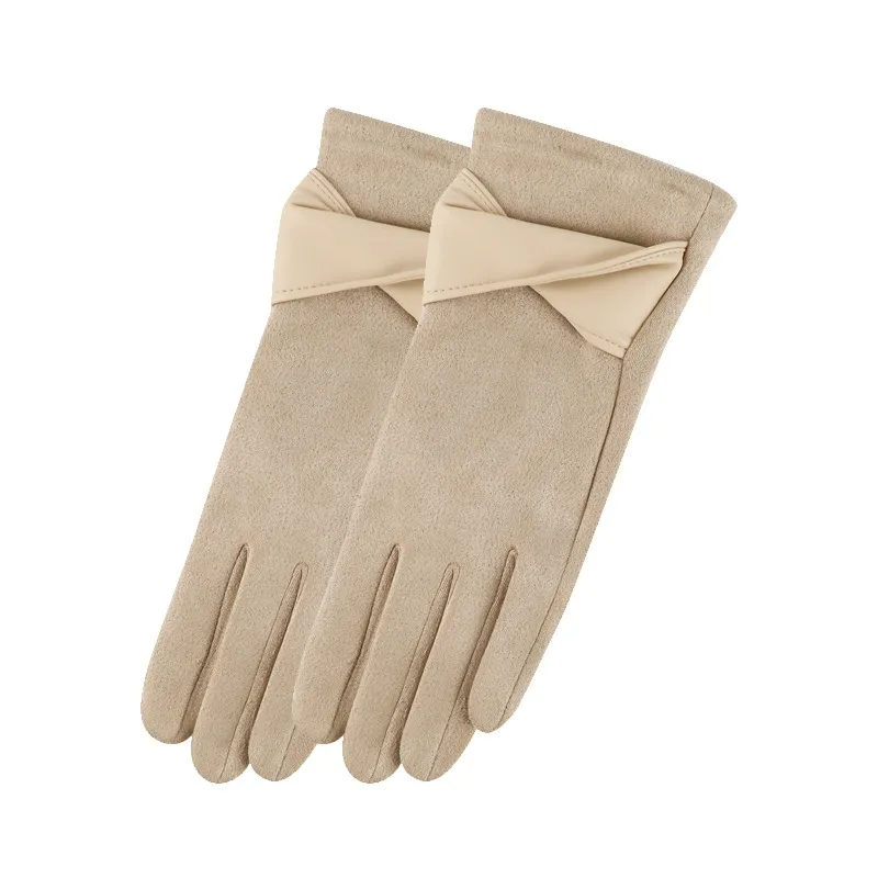 (Buy 1 Get 1) Women Fashion Suede Fleece-Lined Warm Bow Gloves