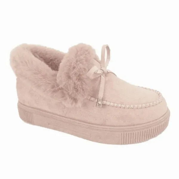 Women Fashion  Thickened Warm Plush Bow Short Boots