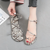 Women Fashion Casual Plus Size Leopard Print Strap Flat Sandals