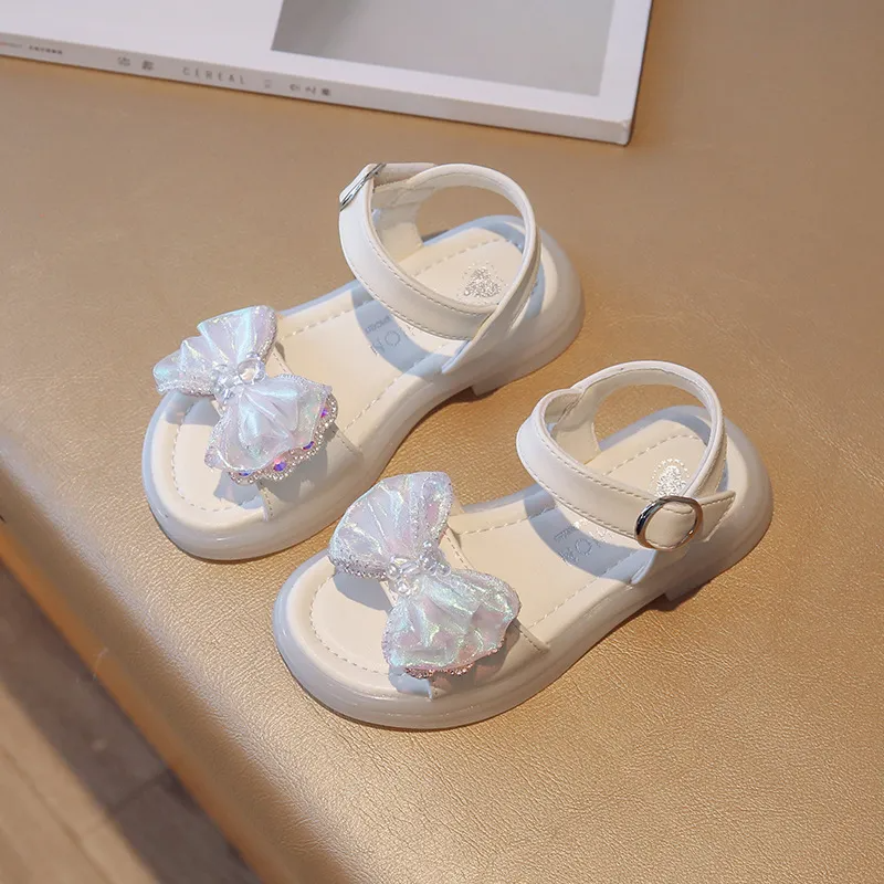 Children Kids Baby Fashion Girls Soft Bottom Open Toe Bowknot Sandals Shoes