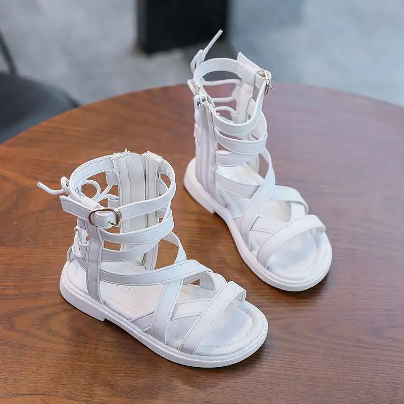 Girls Summer Tall Tube Lace-Up Sandals