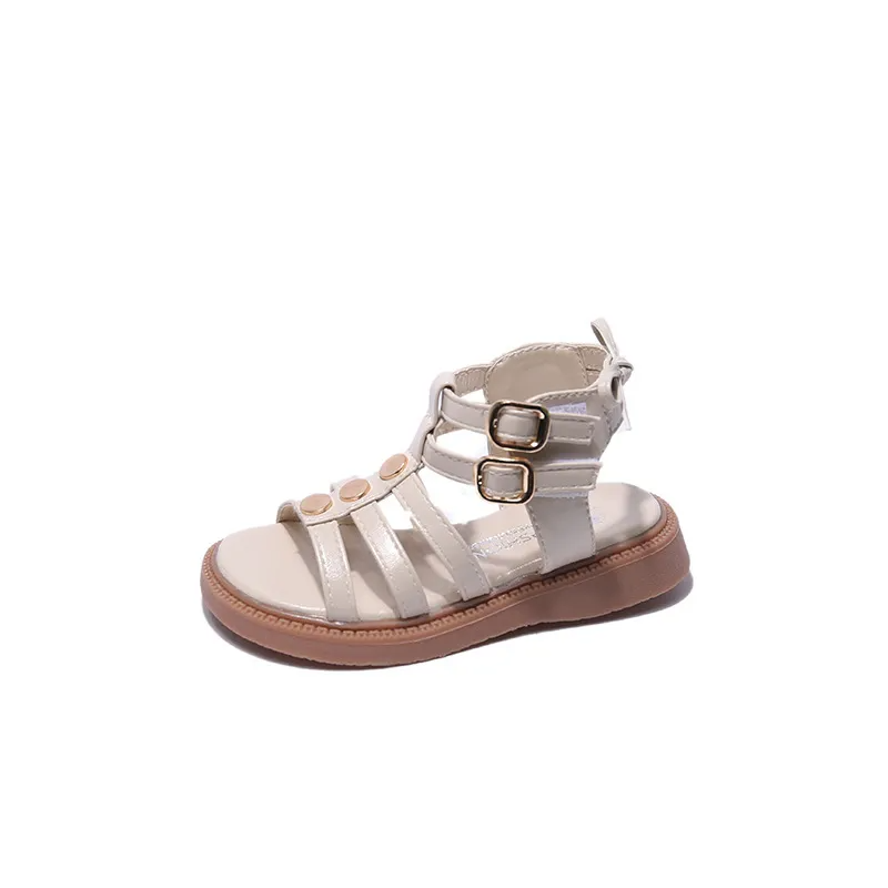 Children Kids Baby Fashion Girls Soft Bottom Open Toe Buckle Ankle Strap Sandals Shoes