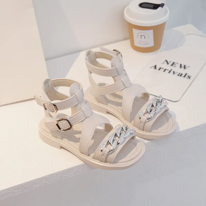 Children Kids Baby Fashion Girls Chain Princess Buckle Strap Sandals Shoes