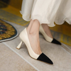 Women Fashion Sexy Color Block Pointed Toe Pumps