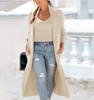 Women Casual Classic Autumn Winter Cardigan Trench Coat Knitted Loose Sweater Two-Piece Solid Color Set