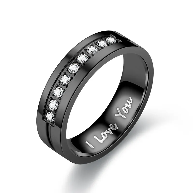 (Buy 1 Get 1) Fashion Inlaid Drill I Love You Couple Ring