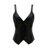 Women Solid Pu Leather Autumn Winter Fashion Short V-Neck Vest