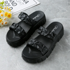 (2 pair) Women Fashion Simple Solid Color Cross Round Toe Thick-Soled Slippers