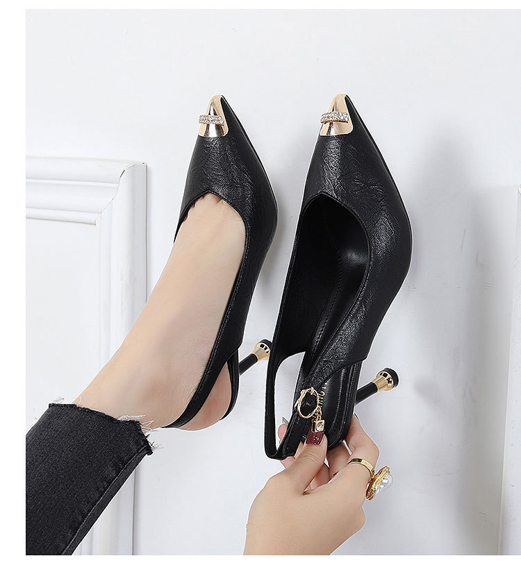 Women Fashion Sexy Pointed Rhinestone High Heel Sandals