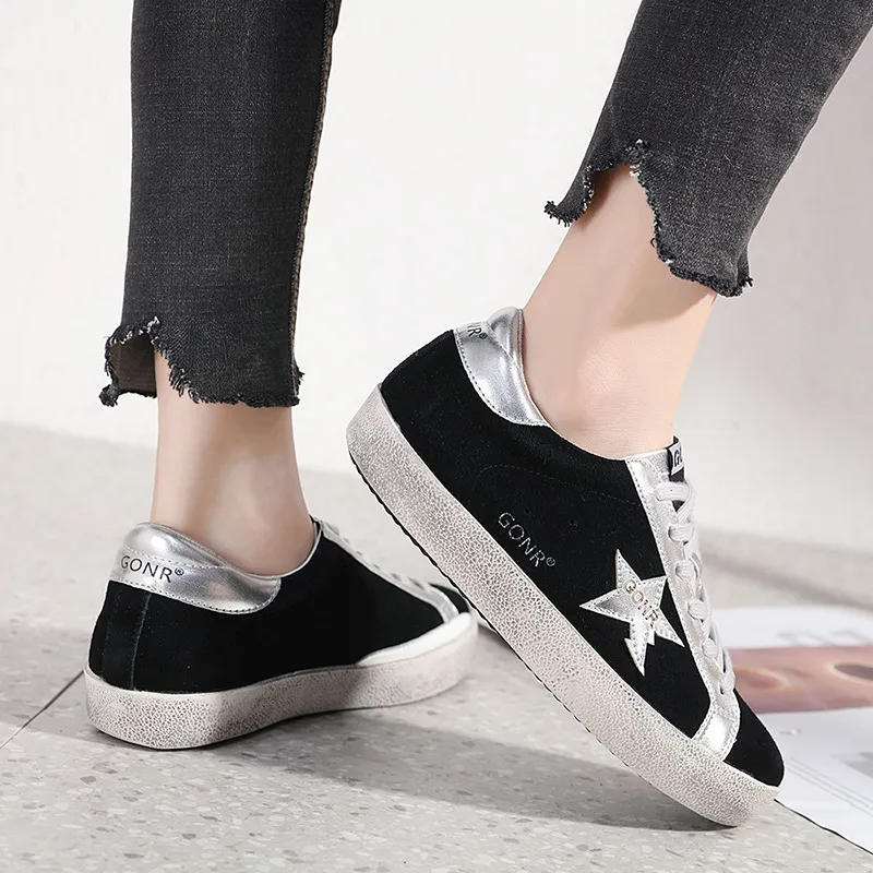 Women Fashion Casual Plus Size Star Round Toe Sneakers