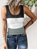 Women'S Fashion Button Rib-Knit Gradient Color Tank Top