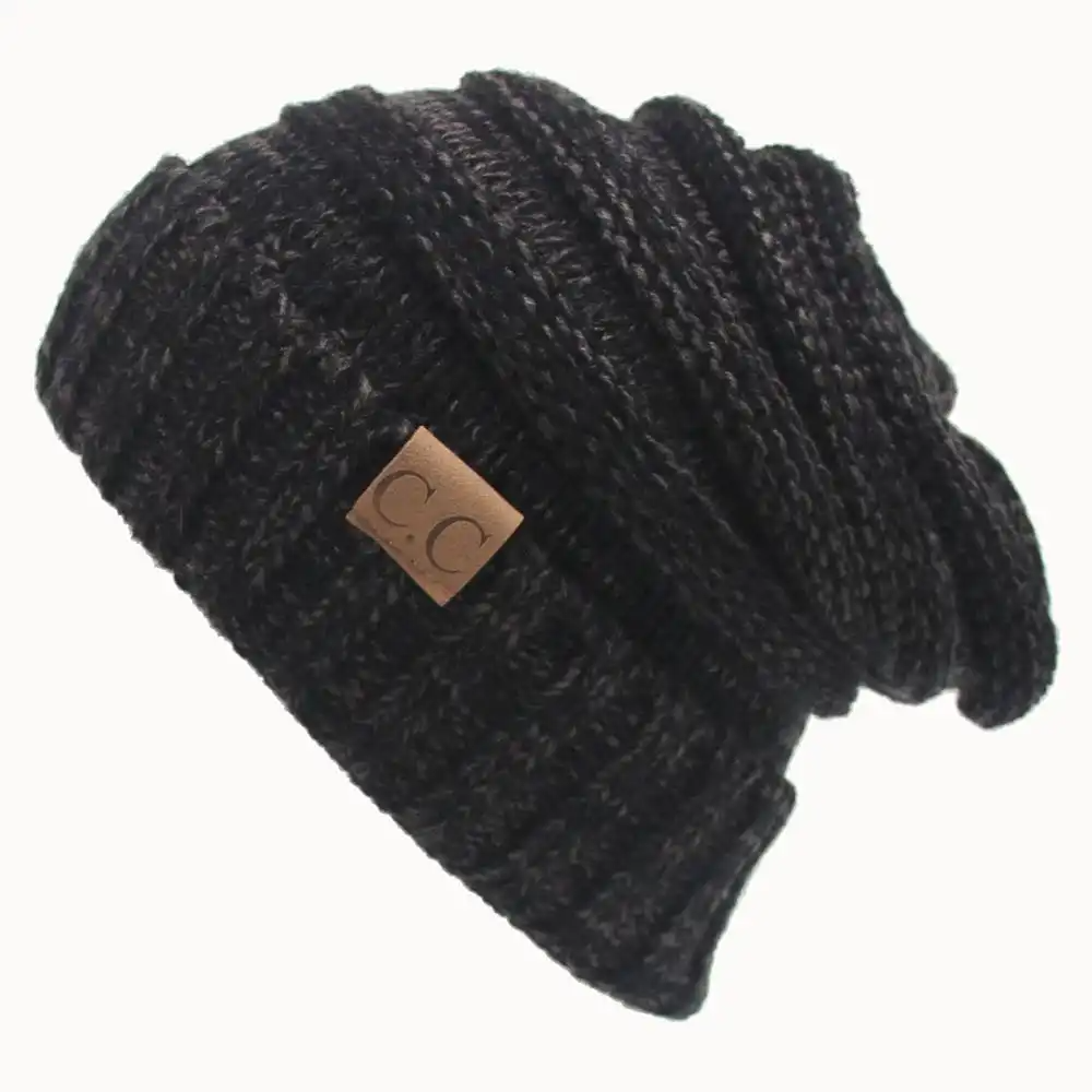 (Buy 1 Get 1) Fashion Letter Label Solid Color Knitted Hat