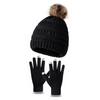 (Buy 1 Get 2) Kids Casual Cute Fur Ball Color Matching Knitwear Gloves Hat Sets