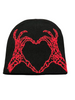 Fashion Heart-Shaped Knitted Dark Jacquard Wool Hat For Lovers