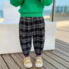 Girls Fashion Color Blocking Plaid Pants