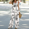 Summer Casual Women Floral Printed Sleeveless Blouse High Waist Pants Two-Piece Set