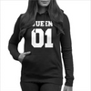 King Queen Print Long-Sleeve Couple Hoodies