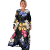 Women Ramadan /Eid Fashion Casual Floral Printing Long Sleeve Chiffon Maxi Dress