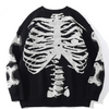 Men'S Fashion Skull Print Round Neck Long Sleeve Loose Sweater