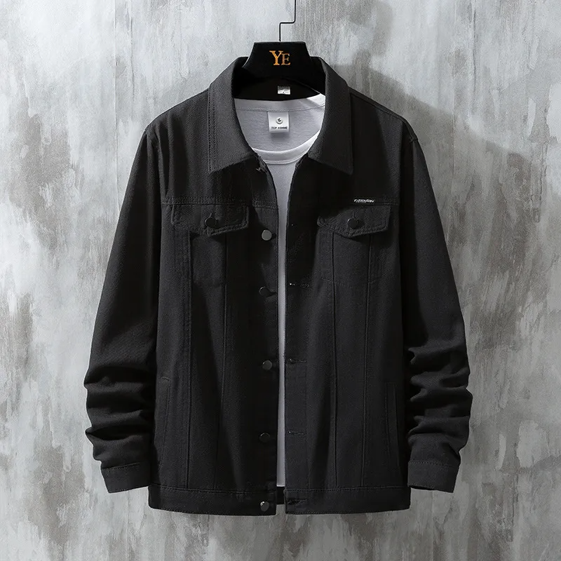 Men'S Simple Cotton Jacket Casual Workwear Denim Jacket