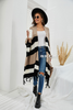 Autumn Winter Women Fashion Stripe Tassel Sweater Sweater Coat