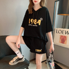 Casual Women Athleisure Summer Loose Fashion Short-Sleeved Hoodie And Shorts Two-Piece Set