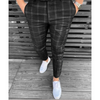 Men Casual Plaid Stripe Pants