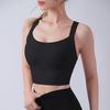 Women Solid Color Tank Top Backless Crossover Exercise Yoga Simple Tops