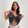 Women'S Sexy Edgy Bowknot Satin Cropped Tube Top