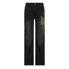 Women'S Vintage Butterfly Embroidery Low Rise Loose Fit Straight Leg Jeans