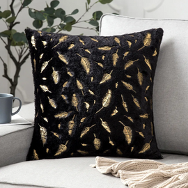 Fashionable Simple Short Plush Bronzing Feather Home Sofa Cushion Cover