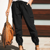 Women Casual Solid Color Pocket Cargo Pants