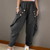 Women'S Fashion Casual Pocket Button Trousers