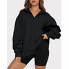 Women Autumn Winter Casual Half-Zipper Pullovers Long Sleeve Sweatshirts