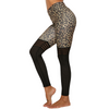 Leopard Print Stripe Mesh Patchwork Sports Leggings