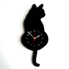 Children Room Wagging Tail Cat Shape Acrylic Wall Clock