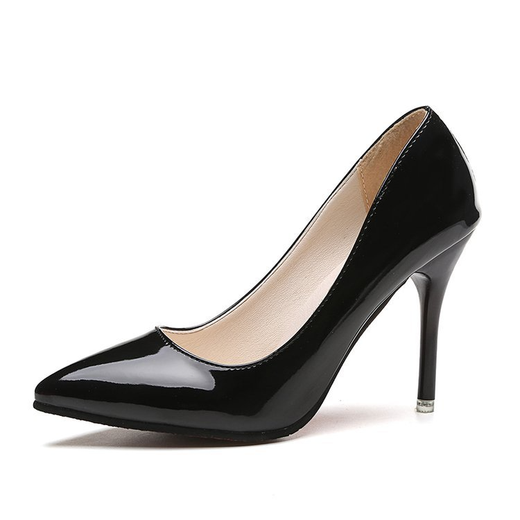 Women Fashion Plus Size Sexy Point-Toe Patent Leather Stiletto Heel Pumps