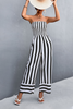 Women Classic Tube Top Print Stripe Jumpsuit