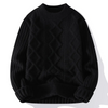 Men Autumn Winter Fashion Casual Simple Solid Color Round Neck Loose Knitwear