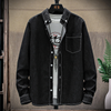 Men Casual Solid Color Lapel Long Sleeve Slim Denim Shirt