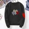 Women Casual Basic Heart Printed Round Neck Sweatshirt