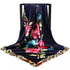 (Buy 1 Get 2) 90*90Cm Women'S Fashion Scarf Rose Print Large Square Scarf