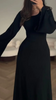 Women Fashion Casual Loose Solid Color Long Sleeve Maxi Dress