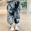 Kids Fashion Tie-Dye Label Decor Casual Pants