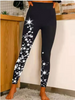 Women Fashion Casual Star Print High Waist Sports Slim Yoga Pants