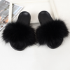 ( 2 pair ) Wholesale Women Winter Fashion Plus Size Faux Fox Fur Plush Flat Slippers