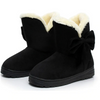 Women Winter Bow Decor Fleece Lined Plush Snow Short Boots