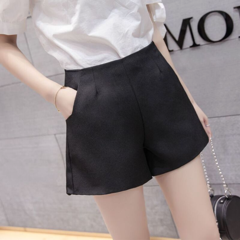 Women Fashion Casual Loose High-Waist Wide Leg Shorts