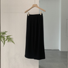 Fashion Elegant Women Basic Elastic High Waist Solid Color Straight Skirt